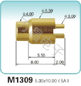 M1309 5.30x10.00(5A)彈簧頂針 pogopin   探針  磁吸式彈簧針